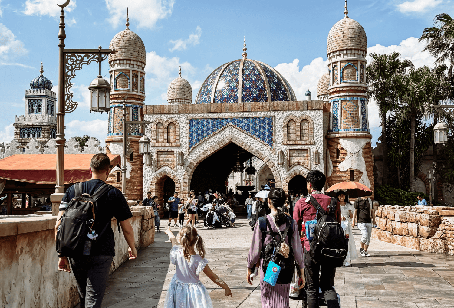 Uitzicht in DisneySea vader en dochter