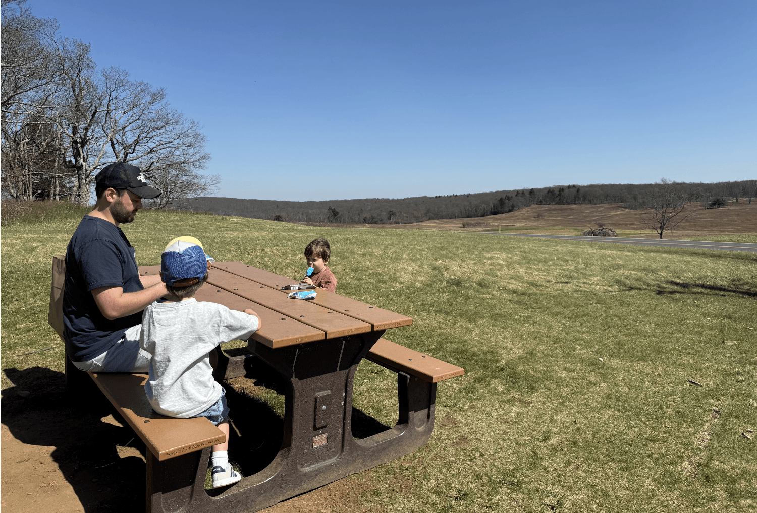 Picknicken met uitzicht over Big Meadows vlakte