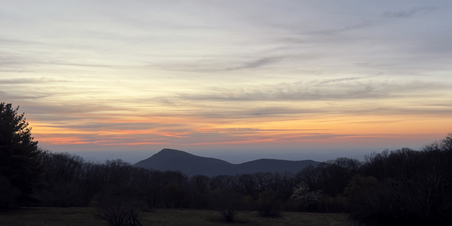 Zonsondergang Shenandoah National Park