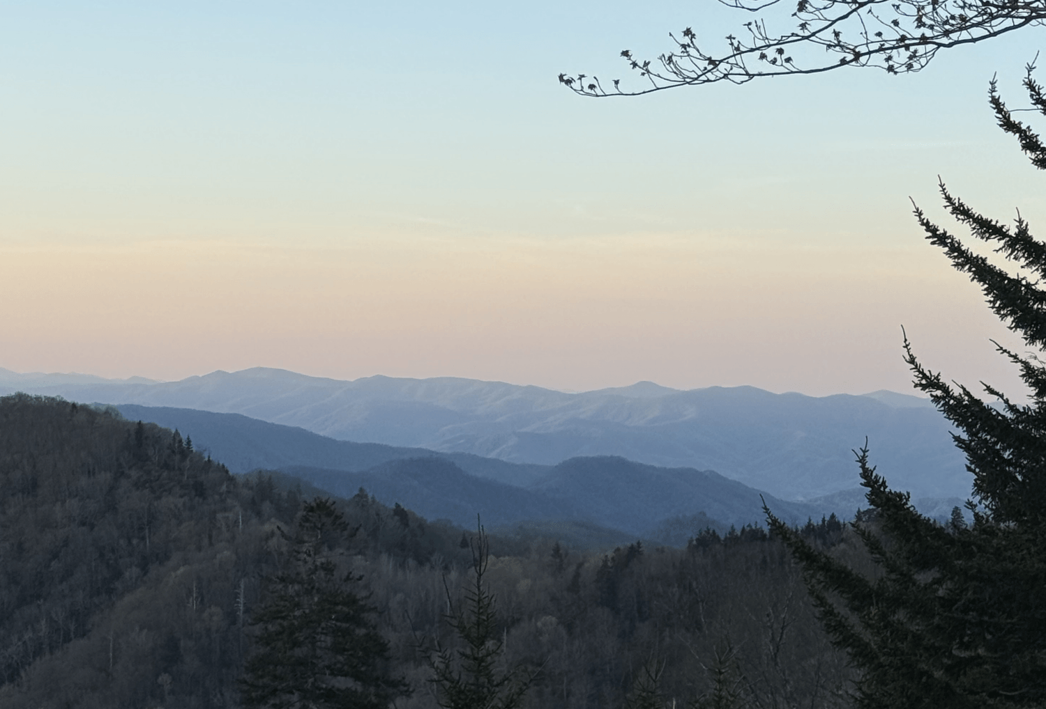 Uitzicht bergen Smoky Mountains