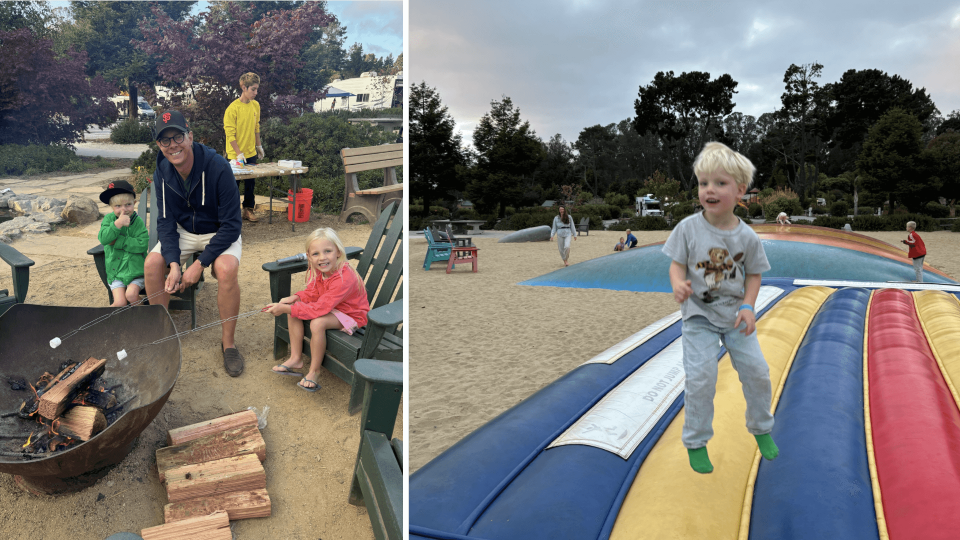 Gezin op camping in Amerika